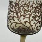 Vintage Libbey Prado Set 2 Tawny Brown Raised Scroll 5 1 4  Wine Glass Goblets