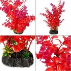 Aquarium Plants - Artificial Plastic Fish Tank Decor  Realistic Ornament Red