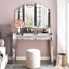 Silver Mirrored Vanity Table  48 Inch Modern Console Table For Living Room  B   