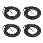 4 Pack Rj9 4p4c Telephone Handset Cord Coiled Phone Cable Black