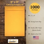 6  X 9  Premium Catalog  open End  Envelope  Brown Kraft Gum Flap 1000 Envelopes