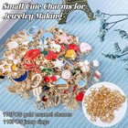 110pcs Bracelet Charms  Assorted Jewelry Making Charms  Gold Plated Enamel Charm