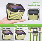 Solar Power Wall Light 412 Led Pir Motion Sensor Outdoor Security Garden Lamp