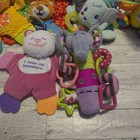 Lot Of 6 Infant Toys Plush Teether Rattle Multiple Beands And Colors