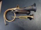 Vintage Brass Copper Horn Lot - Military Cavalry Bugle  Post Horn  Mini Bugle