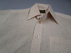 Vintage Sears Shirt Mens 14 5 33 Beige Cape Collar Pattern Long Sleeve Japan 70s