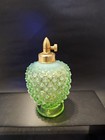 Fenton Uranium Glass Perfume Bottle Devilbiss Green Opalescent Hobnail No Bulb 