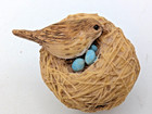 Marjolein Bastin Hallmark Bird Nest Clip Pair  Blue Eggs Ornaments Vintage   New