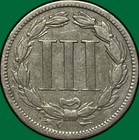 1880 Three Cent Nickel Fine F Coin  29843