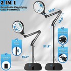 30x 10x Floor Magnifying Lamp With Light And Adjustable Stand For Hobbies