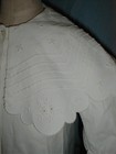 Darling Antique Child s Dress Coat Victorian 1890 s Embroidered White Cotton