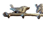 Vintage Brass Birds Wall Art Key Holder 8   6 Hooks