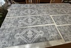 Set Of 8 Non Slip Stair Runners Treads Grey Geometric Design 8   x 30   