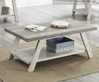 Athens Contemporary Two-tone Wood Shelf Coffee Table In Weathered Gray And Beige