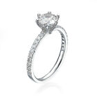 1 40 Ct F si2-i1 Real Round Cut Diamond Engagement Ring 14k White Gold