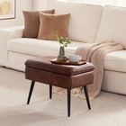 Retro Brown Storage Ottoman Stool With 13 4 d X 17 3 w X 16 5 h