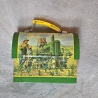 John Deere Green Metal Lunch Box Moline Illinois Tractor Artwork Agriculture