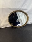 Vintage 16    Oval Mirror Vanity Tray Gold Filigree Ornate Frame Dresser Perfume