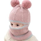 Toddler Baby Winter Warm Hat Hooded Scarf Earflap Knitted Cap Kids Girls Boys