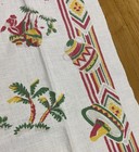 Vintage Mexican Fiesta Cotton Tea Towel Sombrero Guitar Pottery Theme New