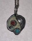 Vintage 925 Sterling Silver Native American Pendant Necklace