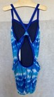 Speedo Size 8   34 Pro Lt Blue White V-back Lined One Piece Swimsuit Womens New