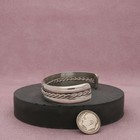 Navajo Sterling Silver Vintage Stamped Braided Cuff Bracelet Size 7in
