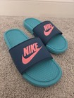 Nike Mens Benassi Jdi Slides Sandals Teal Nebula sunset Pulse 343880-304 Size 10
