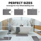 Grey Toilet Rug U Shaped Memory Foam Contour Bath Mat Non Slip Washable