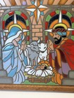 Studio Art Nativity Tile Terra Cotta Framed  jesus In Manger   Desert Dreams Vtg