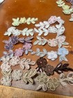 Embroidered Applique Flower 1x2 5  Hand Sewn Beads 5pcs Clearance Sale