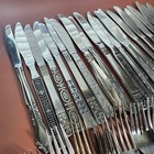 Lot Of 46 Vintage Mismatched Stainless Silverware Flatware Spoons Forks Knives