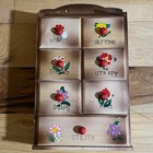 Vintage Wood Wooden Wall Cabinet 7 Drawer Sewing Notions Tiny Cabinet Japan