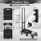 Folding Hand Truck Lightweight Dolly 6 Wheels-stretchable  Black
