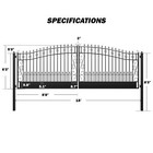 Zumi 18x6 Ft  Dual Swing Driveway Gates Weatherproof Iron Gate Kit For Outdoor