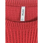 Mudd Womens Large Red Waffle Knit Long Sleeve Twist Front Casual Top