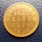 1852 L  Gnaedinger Son   Company - Montreal  Quebec - Fur Hats Caps - Token Coin