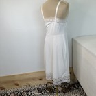 Vintage Lorrain Slip Dress Womens 36 M White Lace Nylon Coquette Sexy Midi 
