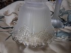 Vintage  Rose Etched Frosted Glass Fairy Lamp  unmarked 