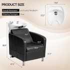 Salon Backwash Chair Professional Shampoo Unit With Tilting Porcelain Bowl Black