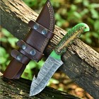 Hand Made Damascus Steel Blade Skinning Hunting Knife Pine Cone Corelon Handle