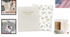 Baby Memory Book Keepsake Photo Album  60 Pages  Olive Linen Cover