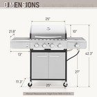 4-burner Stainless Steel Propane Gas Grill  48000 Btu Outdoor Bbq