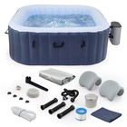 Co-z 4 Adult Inflatable Spa Tub 6 Ft Portable Outdoor Hot Tub With Pump Blue