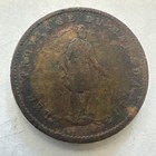 1852 Quebec Bank Token Coin One Penny Quebec Canada Over 170 Years Old 