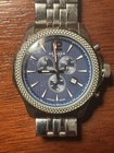 Classy Mens Akribos Xxiv  Multi Function Blue Steel Chronograph Watch 