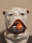 Vintage Ceramic Bulldog Condiment Jar Spoon Tongue Kitsch Japanese Japan Estate