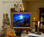 Halloween Dollhouse Miniature Framed Print Wall Art From Kathy Manuel Painting