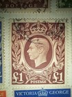 Great Britain Kgv High Values 10s 5s 2 6   Kgvi Stamp Collection Album Page Used
