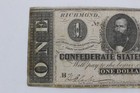 1864  1 One Dollar Civil War Confederate States Treasury Note Richmond Va